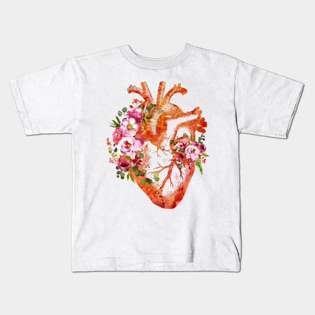 Human Heart Kids T-Shirt by erzebeth